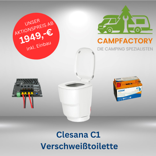 Clesana C1 Verschweißtoilette inkl. Einbau, Stützbatterie & Powermanagement