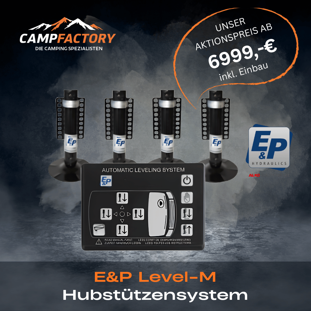 Level-M Hubstützensystem für Wohnmobile bis 20 Tonnen inkl. Montage