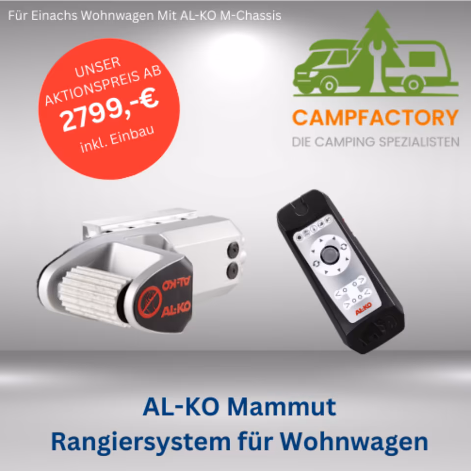 Mammut Rangiersystem für Al-KO M-Fahrgestelle, Einachser inkl. Einbau